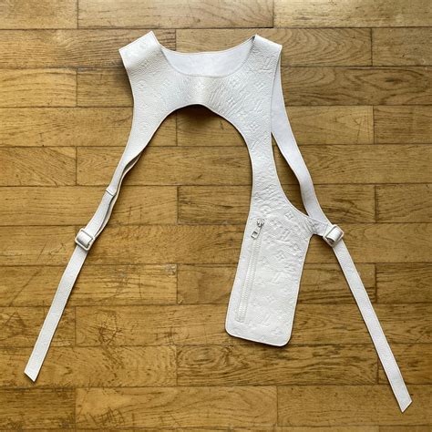 SS19 white leather monogram vest holster 